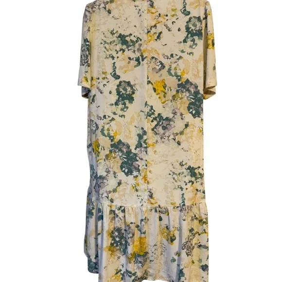 Pretty Summer Floral V-Neck Dress LARGE   #CL - Picture 5 of 7